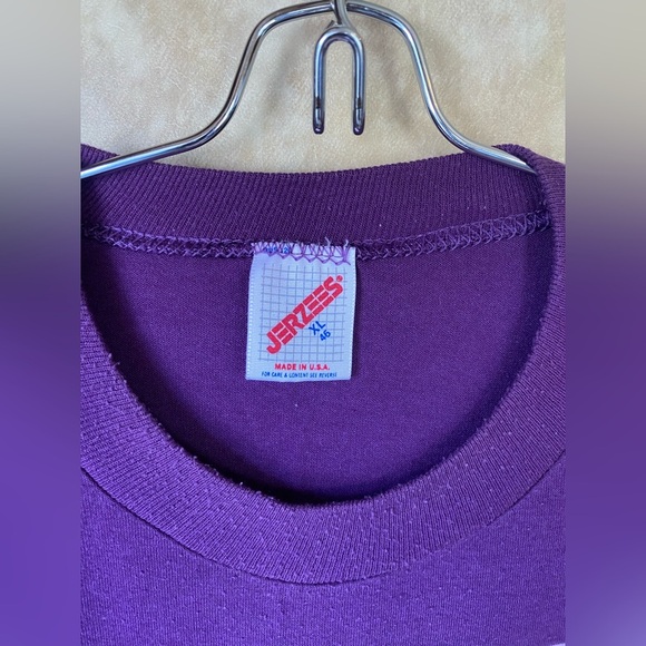 Vintage Jerzees XL 1988 Marquee Graphic Purple Washington Huskies Tee College - Picture 4 of 4